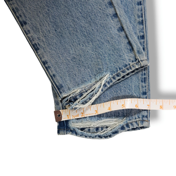 NWOT Pistola High-Rise Distressed Button Fly Straight Denim Jeans Sz. 26x28 Blue - Picture 9 of 10